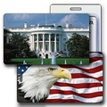 Luggage Tag - 3D Lenticular White House & US Flag Stock Image (Blank)